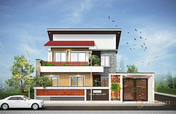 Ngôi nhà mái chéo hiện đại