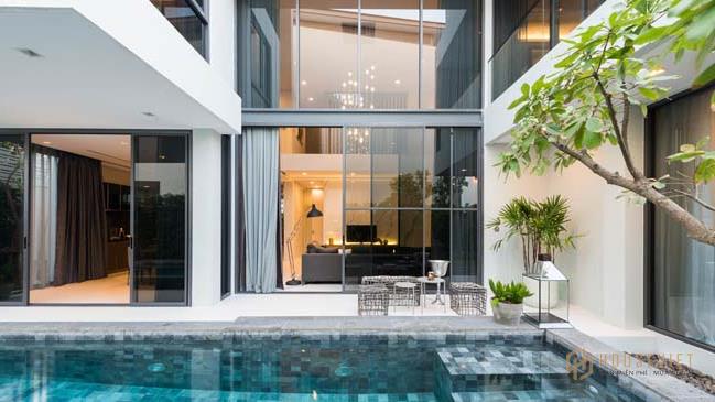 Biệt thự mini với thiết kế giếng trời hiện đại