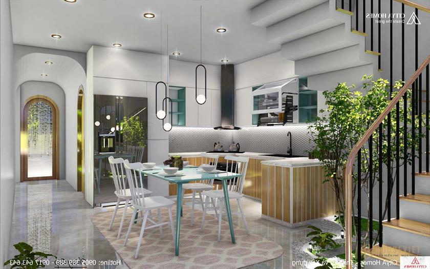 Phòng bếp được trang trí đẹp mắt