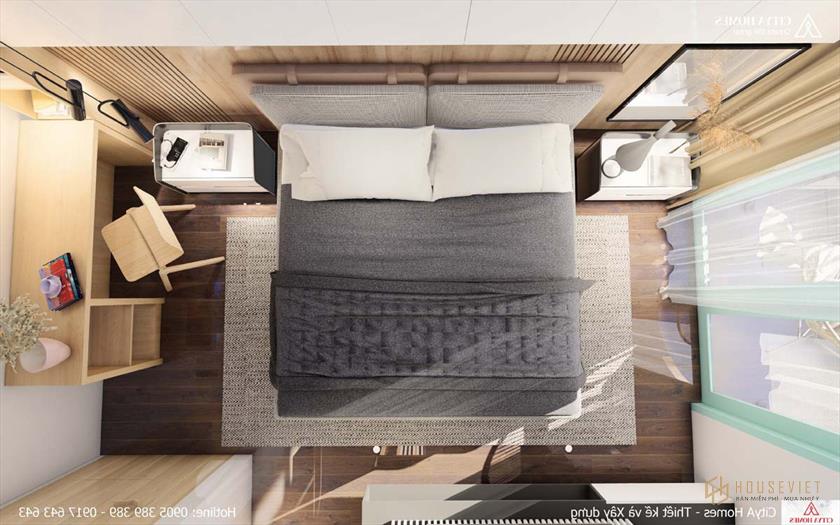 Phòng ngủ kết hợp với không gian làm việc