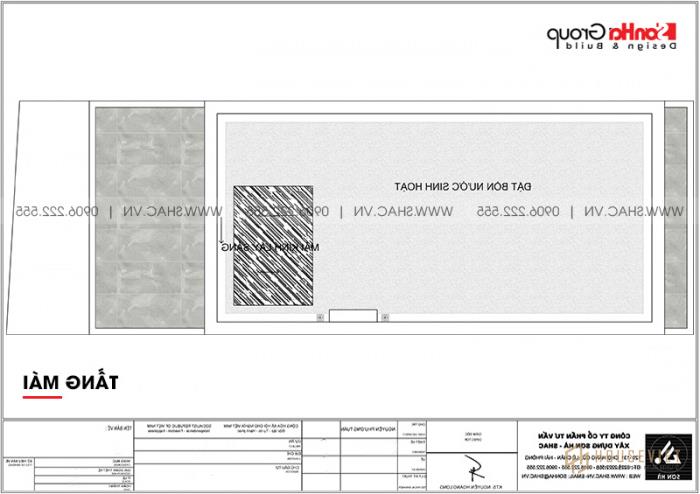 Mẫu thiết kế nhà ống 5 tầng 4m x 10,6m phong cách hiện đại có gara ô tô tại Hà Nội - SH NOD 0209 21 Mặt bằng công năng chi tiết của mẫu nhà ống hiện đại đẹp mái thái