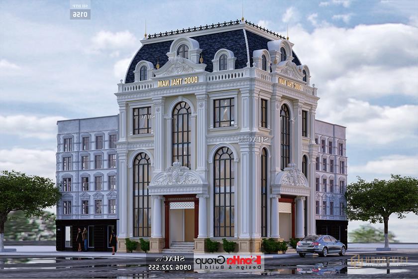 Biệt thự tân cổ điển 3 tầng làm văn phòng và khu trưng bày - BTP 0156 1 Biệt thự 3 tầng tân cổ điển kết hợp văn phòng