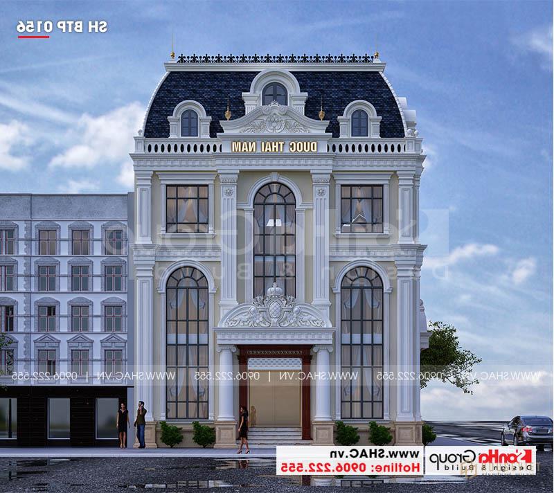 Biệt thự tân cổ điển 3 tầng làm văn phòng và khu trưng bày - BTP 0156 3 Mẫu biệt thự đẹp 1 trệt 2 lầu kết hợp văn phòng một cách tối ưu