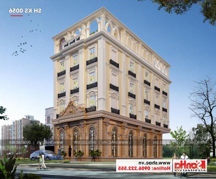 Mẫu thiết kế khách sạn tân cổ điển 3 sao KS 0056 tại Hải Phòng 28 Nhiều góc nhìn hơn cho thấy sự đầu tư kỹ lưỡng trong thiết kế của khách sạn 3 sao này