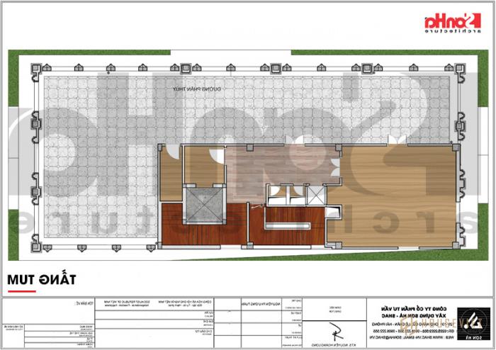Thiết kế khách sạn 3 sao tân cổ điển KS 0056 tại Hải Phòng 39 Mặt bằng công năng tầng tum khách sạn 3 sao tân cổ điển đẹp tại Hải Phòng