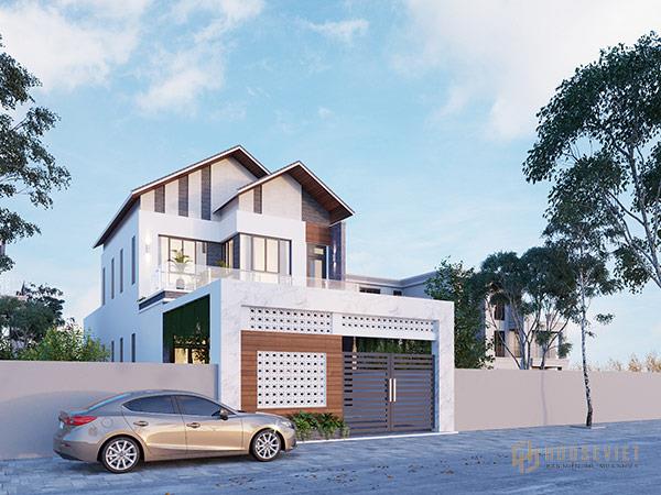Mẫu thiết kế nhà 2 tầng mặt tiền 8m
