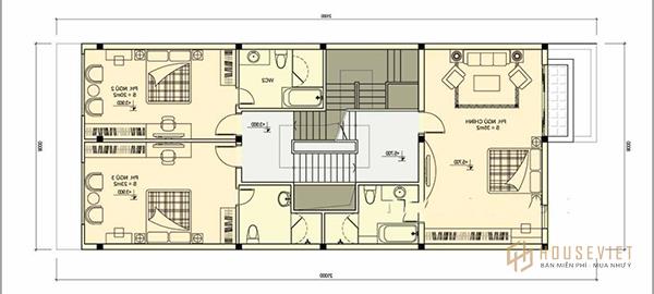 Bản vẽ nhà mặt tiền 8m
