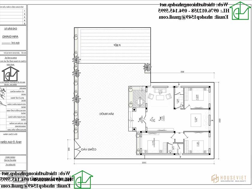 Bản vẽ mặt bằng nhà mái thái hiện đại NDNC4113 Bản vẽ mặt bằng nhà mái thái hiện đại NDNC4113