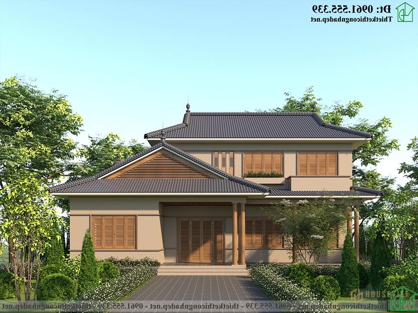 Mẫu nhà 2 tầng kiểu Nhật 16x10m NDBT2T124