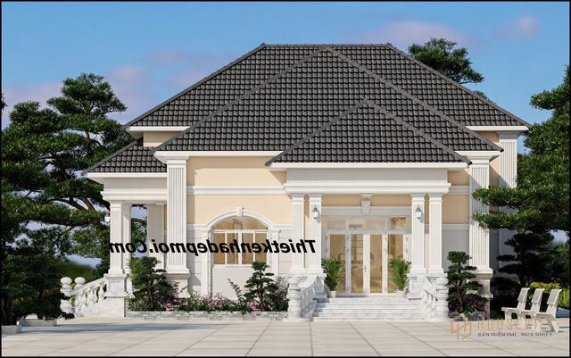 Biệt thự 1 tầng mái ngói ở nông thôn