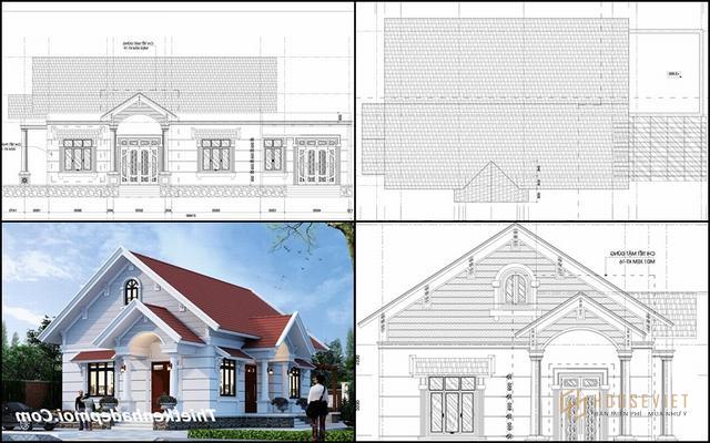 Xây biệt thự nhà vườn mái thái 1 tầng nông thôn