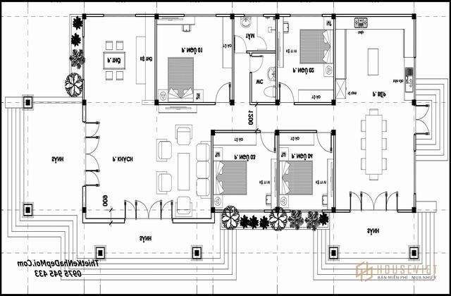 biệt thự nhà trệt 4 phòng ngủ 