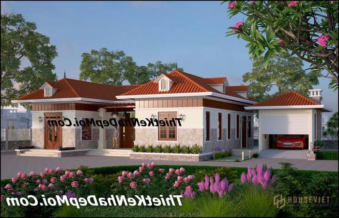 mẫu nhà trệt nông thôn chữ U