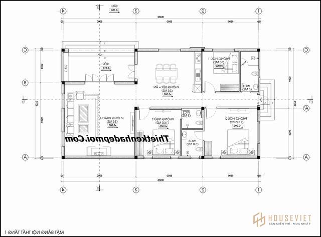 Bản thiết kế nhà kiểu Mỹ
