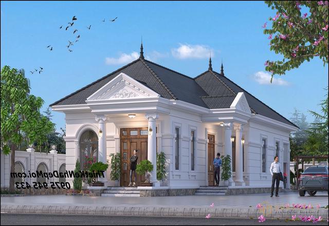 Kiểu nhà đẹp 1 tầng mái ngói