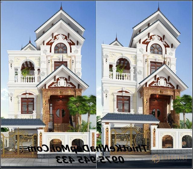Biệt thự kiểu pháp cổ 4 tầng mặt tiền 8m