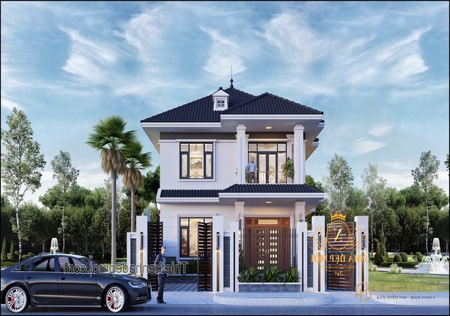 mặt tiền biệt thự mini 2 tầng