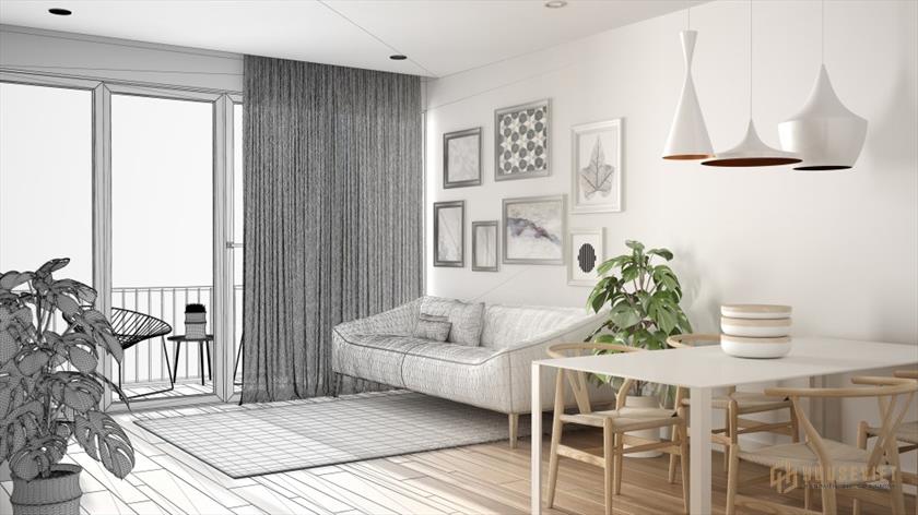 Thiết kế phòng khách đẹp hiện đại phong cách hàn quốc tối giản và tinh tế