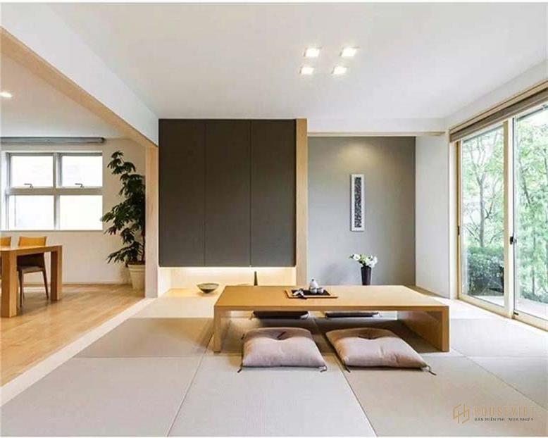 phòng khách điển hình của phong cách châu Á