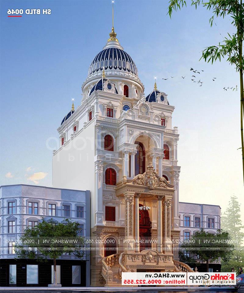 Ngôi biệt thự lâu đài Pháp có thiết kế vững chãi theo hệ thống cột trụ vuông và tròn 