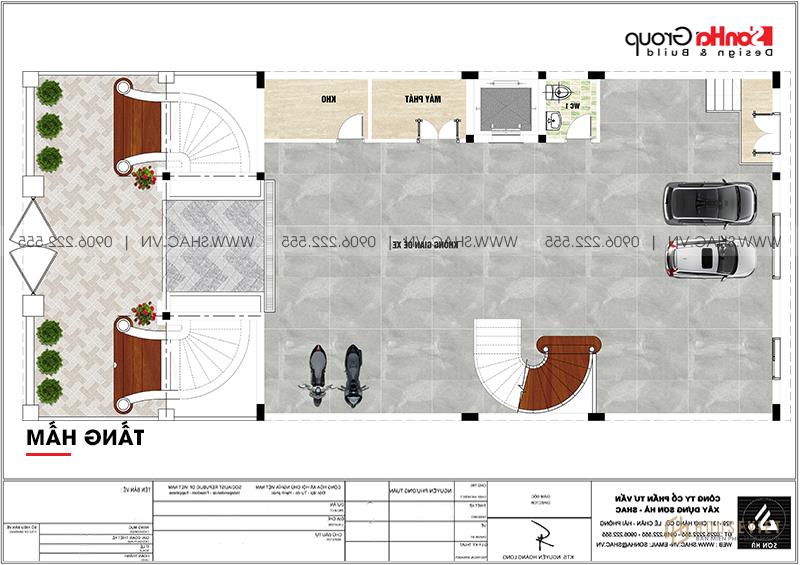Cách bố trí công năng tối ưu dưới tầng hầm biệt thự lâu đài cổ có bể bơi tại Hà Nội 