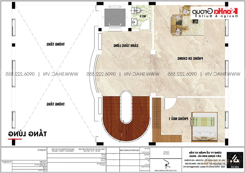 Cách bố trí công năng tối ưu của tầng lửng biệt thự lâu đài cổ có bể bơi tại Hà Nội 