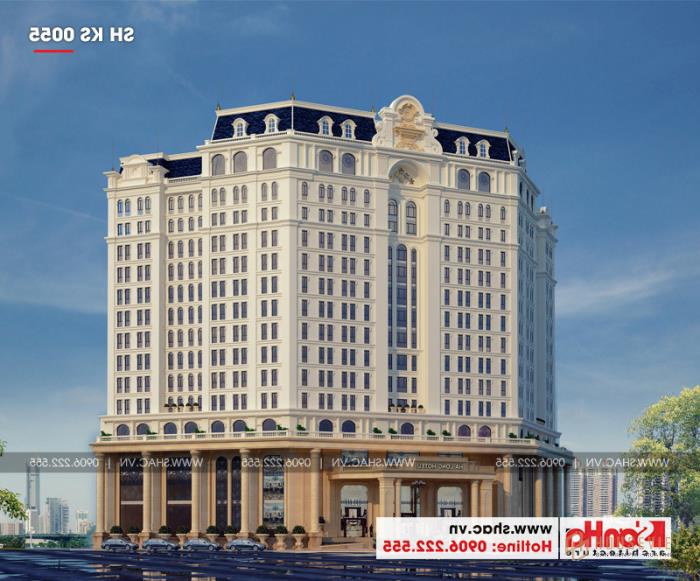 Mẫu thiết kế khách sạn tiêu chuẩn 5 sao 2000m2 tại Quảng Ninh - SH KS 0055 32 Kiến trúc bắt mắt của công trình khách sạn 5 sao ở Hạ Long (Quảng Ninh)
