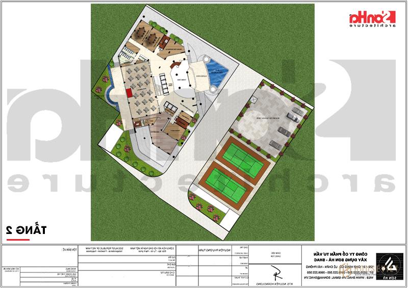 Mẫu thiết kế khách sạn tiêu chuẩn 5 sao 2000m2 tại Quảng Ninh - SH KS 0055 40 Mặt bằng công năng tầng 2 khách sạn 5 sao phong cách tân cổ điển