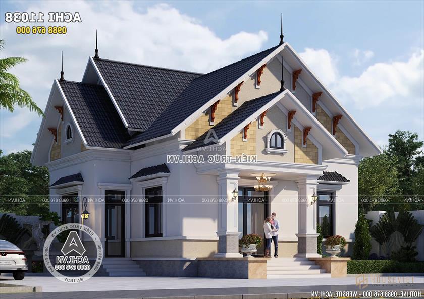 Mẫu nhà cấp 4 đẹp 1 tầng 3 phòng ngủ ở Cao Bằng - ACHI 11038