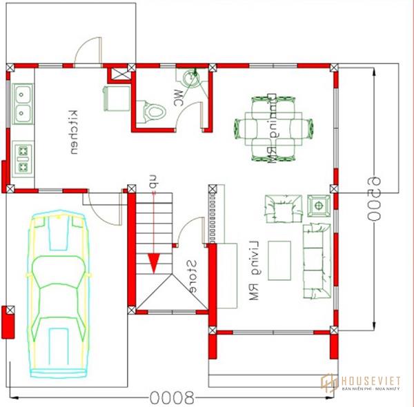 Hoàn thiện bản vẽ thiết kế nhà 2 tầng