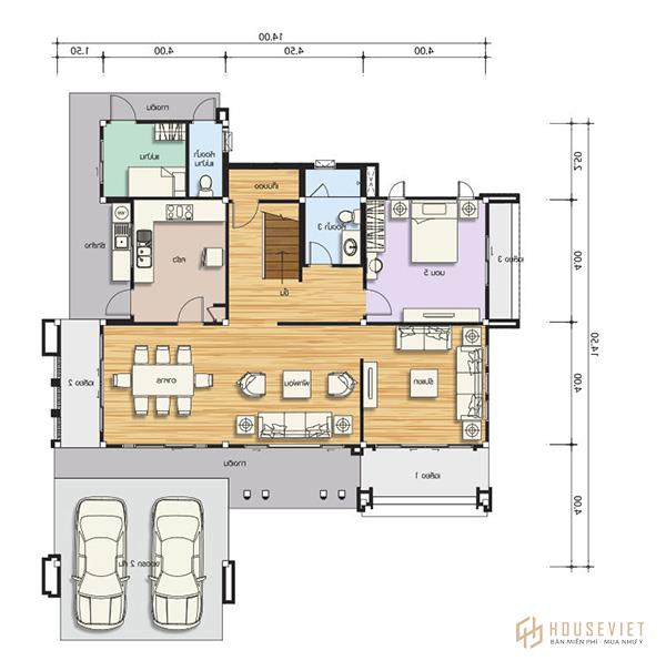 Bản vẽ nhà 2 tầng đẹp đơn giản