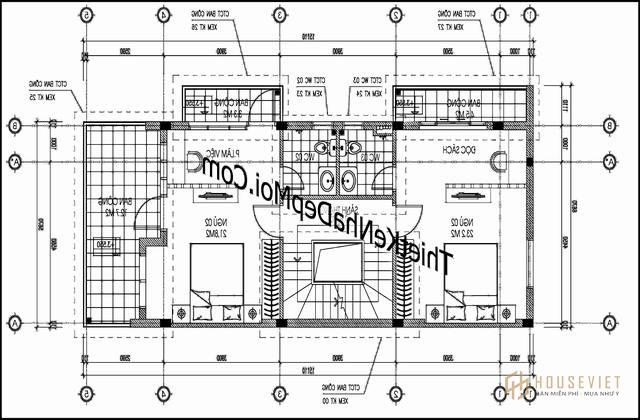 Thiết kế nhà 2 mặt tiền 5.7x15m