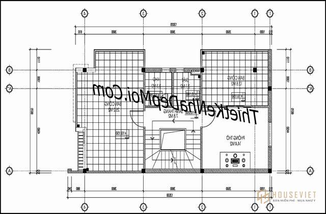 Mặt bằng nhà hai mặt tiền 3 tầng 1 tum 