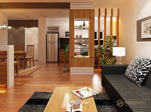 Quầy bar gỗ phòng khách gỗ tự nhiên còn là nơi trang trí lý tưởng