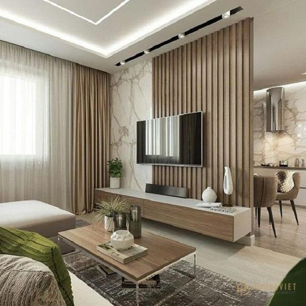thiết kế phòng khách sang trọng hiện đại