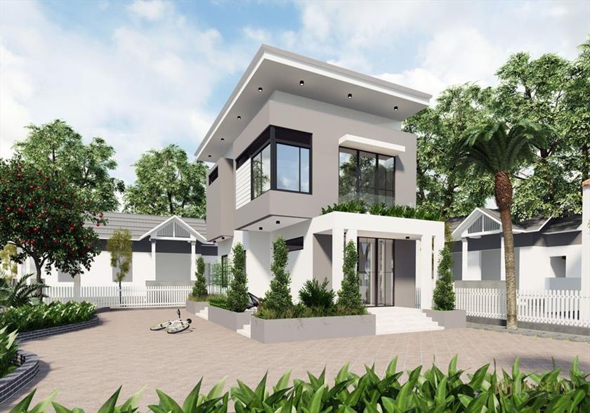 Thiết kế biệt thự phong cách hiện đại 7x14m