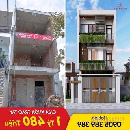 Hình ảnh thực tế Nhà Phố 3 Tầng Tông Màu Đen Trắng Tại Đà Nẵng