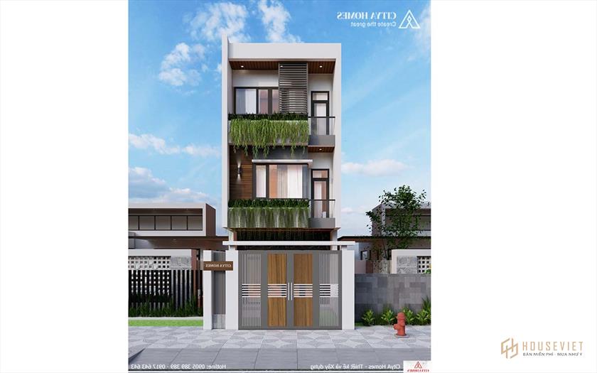 Mẫu nhà ống 3 tầng trọn gói 1,38 tỷ đồng