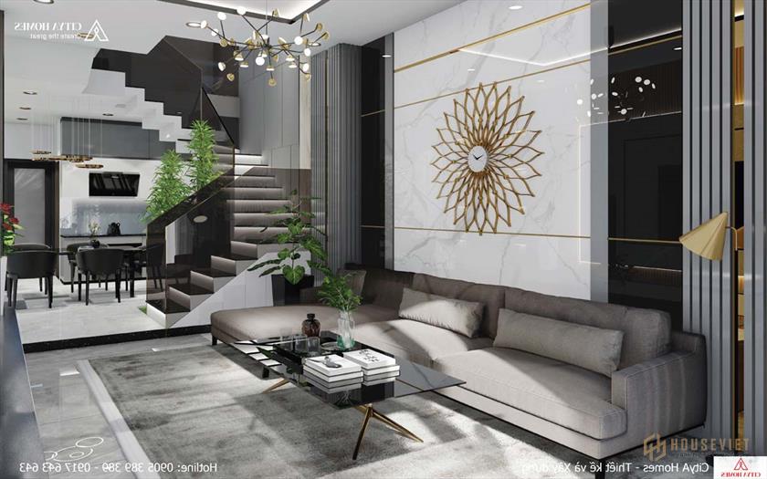 Phòng khách được thiết kế tỉ mỉ và thẩm mỹ