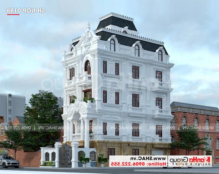 Mẫu thiết kế nhà ống bán biệt thự cổ điển Pháp 5 tầng 7,5m x 11,78m tại Hải Phòng - SH SỐ 0198 46 Tổng quan bán nhà phố diện tích 88m2 tại Hải Phòng