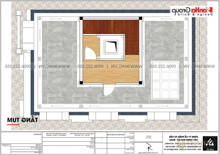 Mẫu thiết kế nhà ống bán biệt thự cổ điển Pháp 5 tầng 7,5m x 11,78m tại Hải Phòng - SH NOP 0198 89 Bản vẽ chi tiết mặt bằng công năng mẫu nhà ống cổ điển Pháp diện tích 88,35m2 tại Hải Phòng