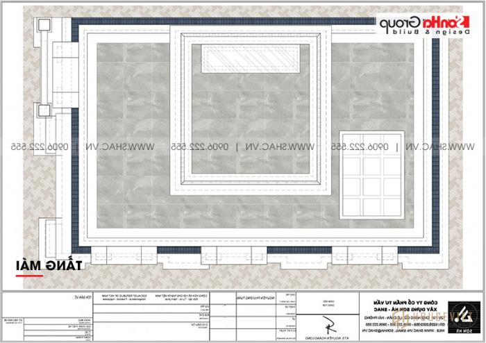 Mẫu thiết kế nhà ống bán biệt thự cổ điển Pháp 5 tầng 7,5m x 11,78m tại Hải Phòng - SH NOP 0198 90 Bản vẽ chi tiết mặt bằng công năng nhà ống cổ điển pháp mái thái diện tích 88,35m2 tại Hải Phòng