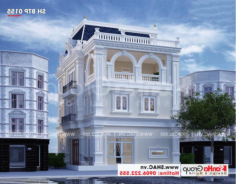 Kiến trúc mặt sau của biệt thự 3 tầng được trau chuốt tỉ mỉ. 