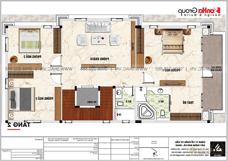 Mặt bằng công năng tầng 2