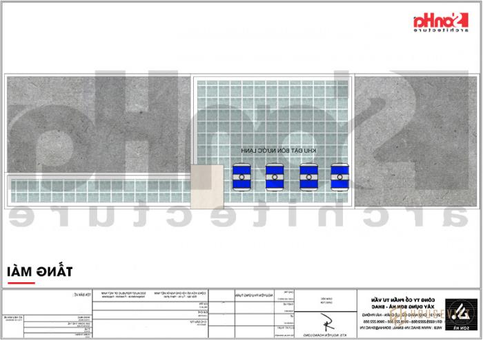 Bản vẽ mặt bằng tầng mái khách sạn 3 sao tân cổ điển tại Cát Bà 