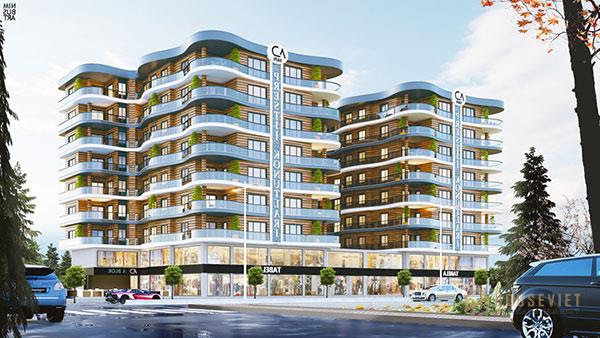 Màu xanh được bao phủ trên mọi ngóc ngách của khách sạn 5 sao xinh đẹp