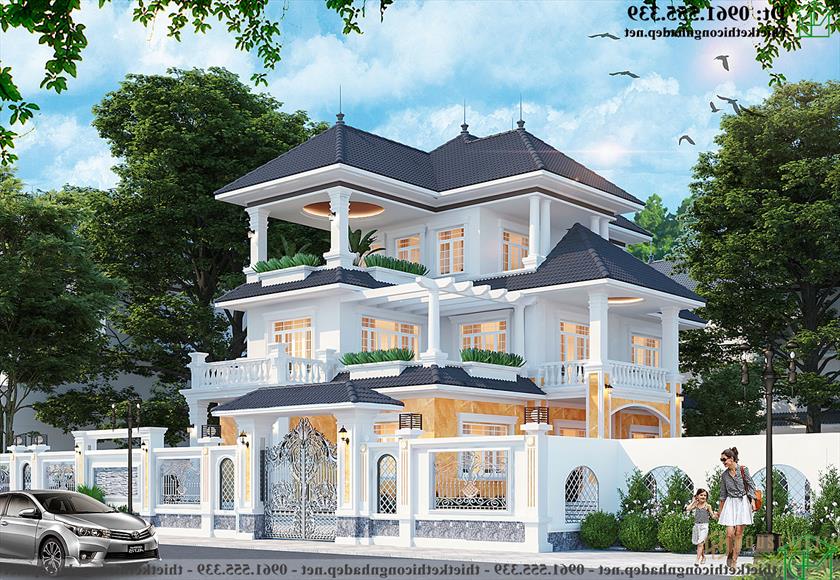 Thi công trọn gói biệt thự tân cổ điển 3 tầng NDBT3T26