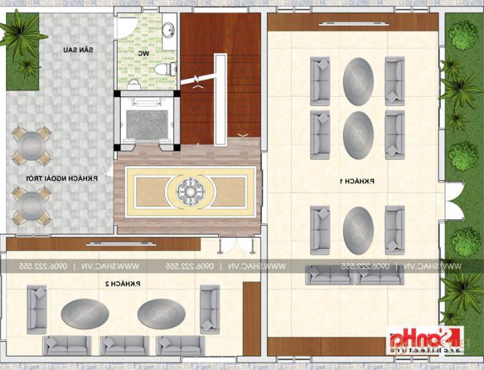 Biệt thự hiện đại có tầng hầm và bể bơi thiết kế sân vườn đẹp tại Thái Bình - SH BTD 0068 22 Mặt bằng công năng tầng 2 biệt thự