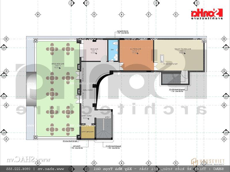 Mặt bằng công năng mẫu thiết kế khách sạn cổ điển Pháp 7 tầng sh ks 0028