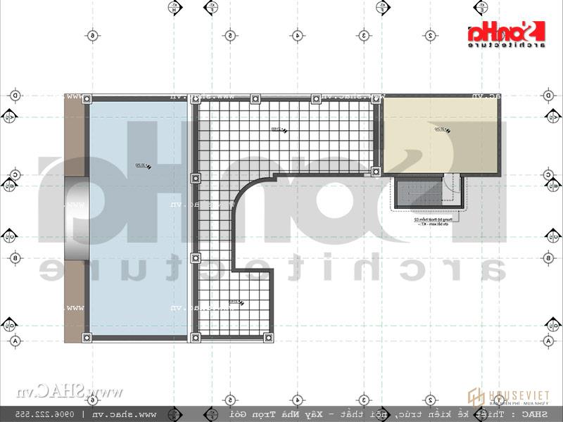 Mặt bằng công năng mẫu thiết kế khách sạn cổ điển pháp mái thái 7 tầng sh ks 0028